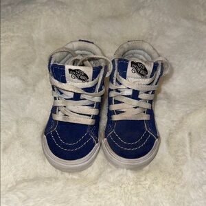Vans Blue and White High-Top Sneakers